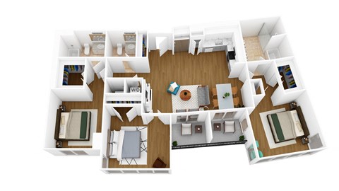 a floor plan of a house with a bedroom and a living room